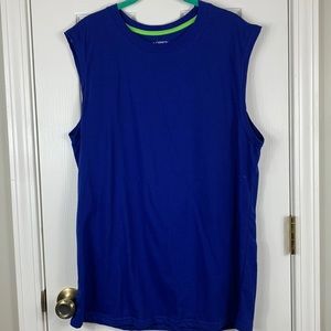 NWOT Open Trails mens blue sleeveless tee shirt size XL. 60% cotton.